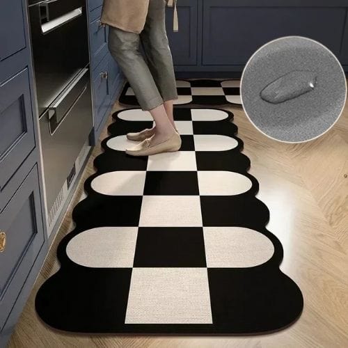 Tapis de Cuisine | Moderne - Tapinna® Beige Noir / Irrégulier / 40x60cm