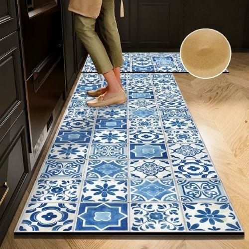 Tapis de Cuisine | Moderne - Tapinna® Bleu / Rectangulaire / 40x60cm