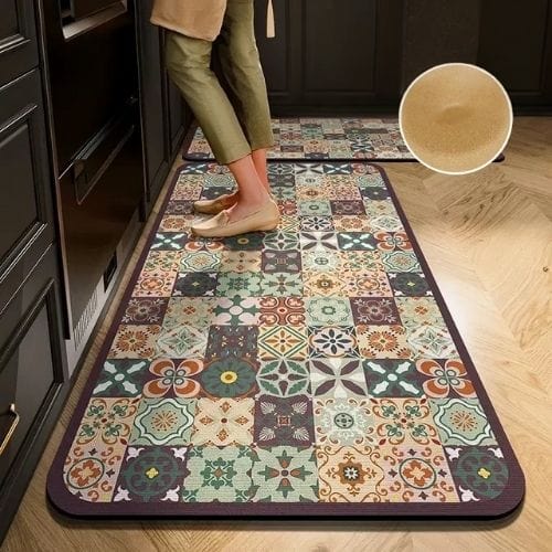 Tapis de Cuisine | Moderne - Tapinna® Vert / Rectangulaire / 40x60cm