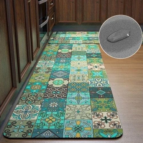 Tapis de Cuisine | Moderne - Tapinna® Vert / Rectangulaire / 40x60cm