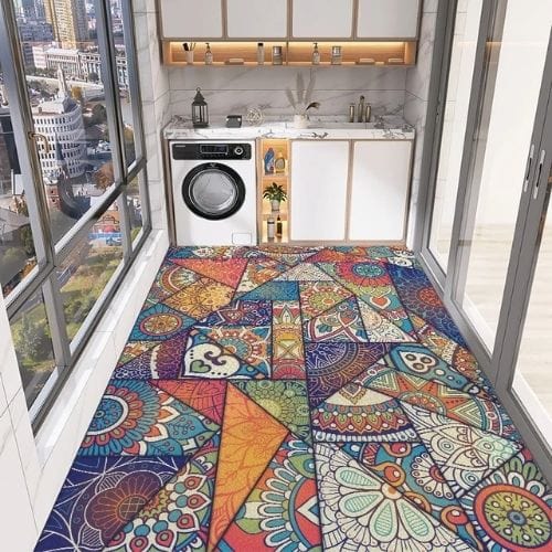 Tapis de Cuisine | Moderne Vintage Imprimé Carrelage - Tapinna® Coloré / Rectangulaire / 50x80cm
