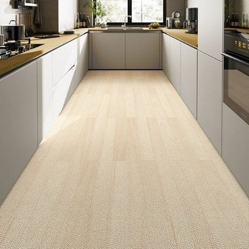 Tapis de Cuisine | Vintage Grain Bois Motif Rayé - Tapinna® Beige / Rectangulaire / 50x80cm