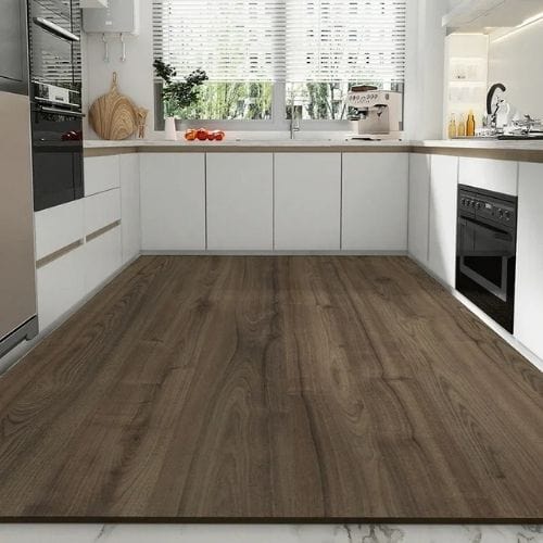 Tapis de Cuisine | Vintage Grain Bois Motif Rayé - Tapinna® Marron / Rectangulaire / 50x80cm