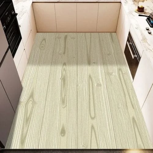 Tapis de Cuisine | Vintage Grain Bois Motif Rayé - Tapinna® Vert / Rectangulaire / 50x80cm