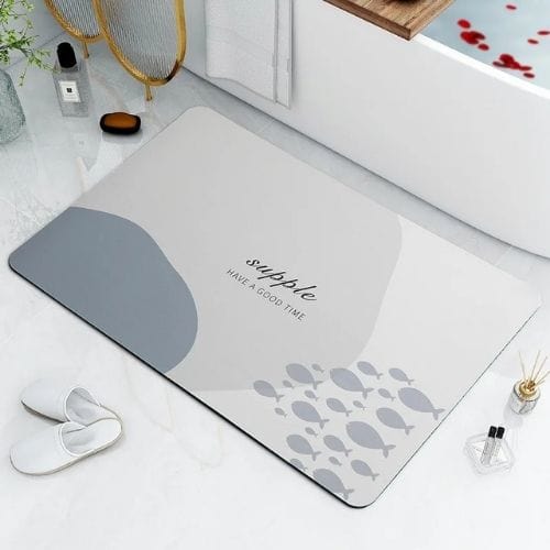 Tapis de Douche | Bohème - Tapinna® Gris / Rectangulaire / 40x60cm