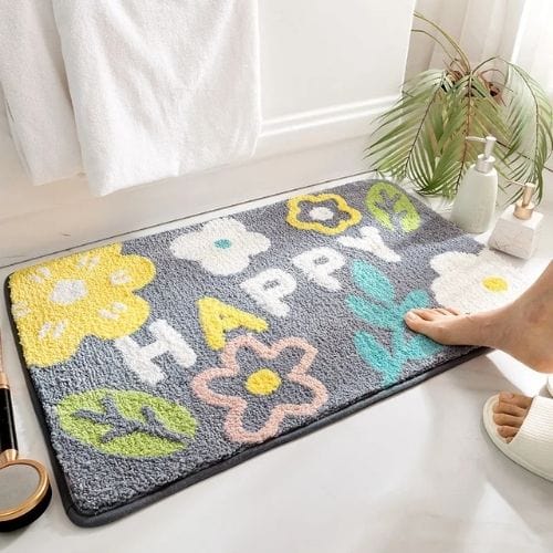 Tapis de Douche | Moderne Poil Ras Motif Fleur - Tapinna® Coloré / Rectangulaire / 400x600mm