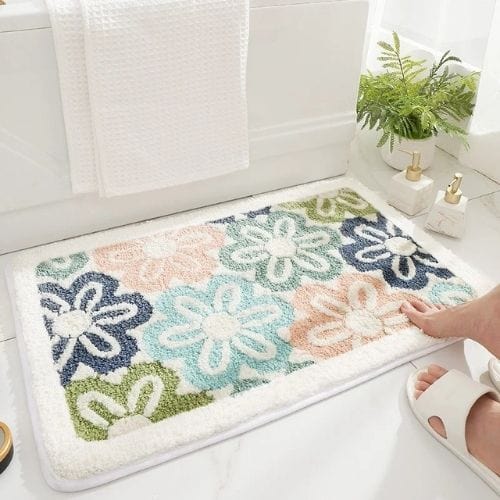 Tapis de Douche | Moderne Poil Ras Motif Fleur - Tapinna® Coloré / Rectangulaire / 400x600mm
