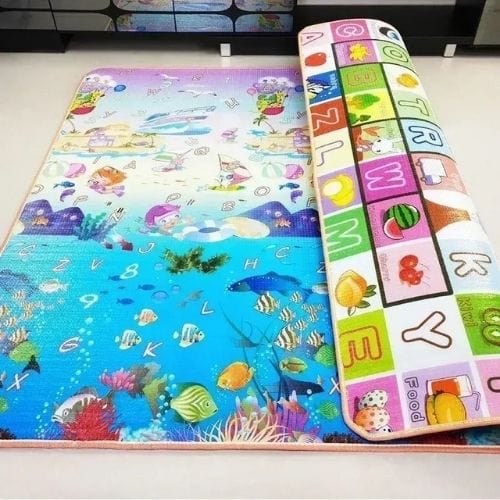 Tapis de Jeu | Pliable Rampant Dessin Animé Enfant - Tapinna® Coloré / Carré / 180x120x0.5cm
