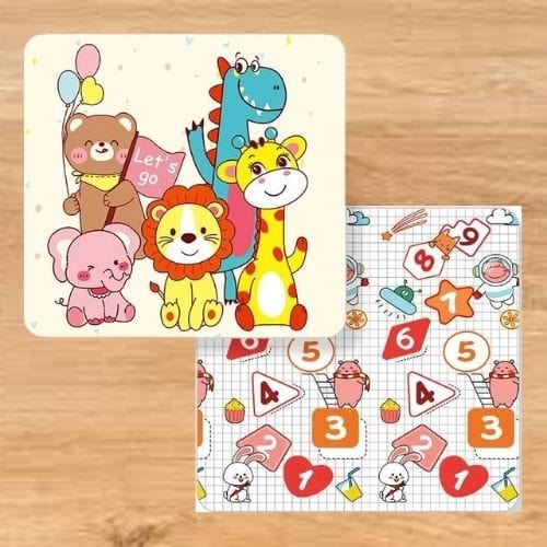 Tapis de Jeu | Pliable Rampant Dessin Animé Enfant - Tapinna® Coloré / Carré / 180x120x0.5cm