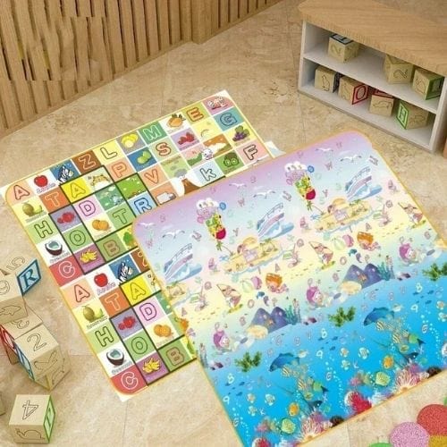 Tapis de Jeu | Pliable Rampant Dessin Animé Enfant - Tapinna® Coloré / Carré / 180x120x0.5cm