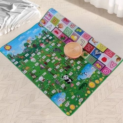 Tapis de Jeu | Pliable Rampant Dessin Animé Enfant - Tapinna® Coloré / Carré / 180x120x0.5cm