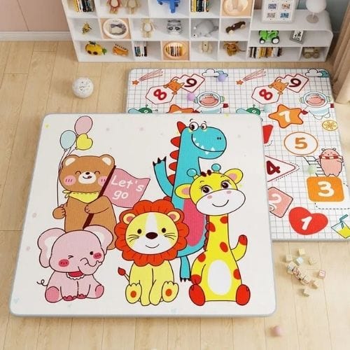 Tapis de Jeu | Pliable Rampant Dessin Animé Enfant - Tapinna® Coloré / Carré / 180x120x0.5cm