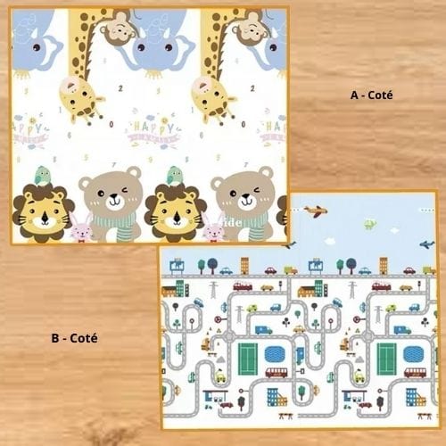 Tapis de Jeu | Pliable Rampant Dessin Animé Enfant - Tapinna® Coloré / Carré / 180x120x0.5cm
