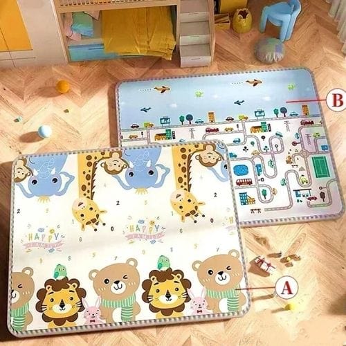 Tapis de Jeu | Pliable Rampant Dessin Animé Enfant - Tapinna® Coloré / Carré / 180x120x0.5cm