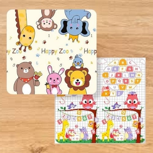 Tapis de Jeu | Pliable Rampant Dessin Animé Enfant - Tapinna® Coloré / Carré / 180x120x0.5cm
