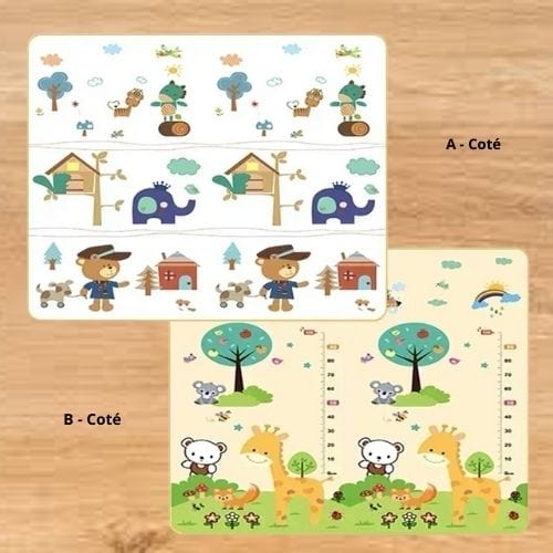 Tapis de Jeu | Pliable Rampant Dessin Animé Enfant - Tapinna® Coloré / Carré / 180x120x0.5cm