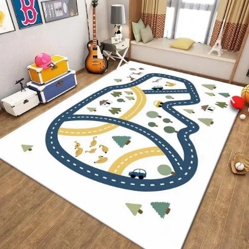Tapis de Jeu | Route Moderne Enfant - Tapinna® Coloré / Rectangulaire / 50x80cm (19.6x31.5 Pouces)