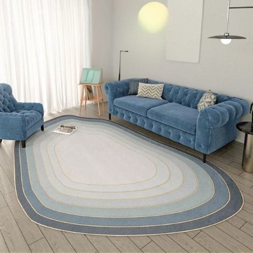 Tapis de Salon | Bohème Moderne Minimaliste Luxe - Tapinna® Bleu / Irrégulier / 80x120cm