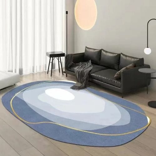 Tapis de Salon | Bohème Moderne Minimaliste Luxe - Tapinna® Doré Bleu / Irrégulier / 80x120cm