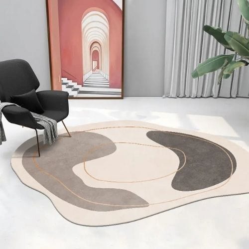 Tapis de Salon | Bohème Moderne Minimaliste Luxe - Tapinna® Gris / Irrégulier / 80x120cm