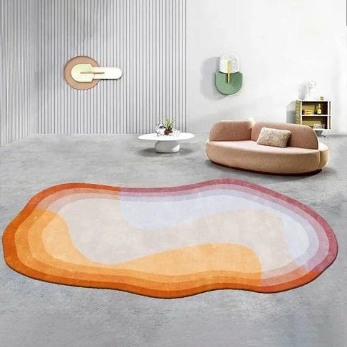 Tapis de Salon | Bohème Moderne Minimaliste Luxe - Tapinna® Orange / Irrégulier / 80x120cm