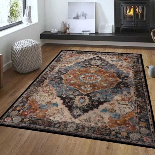 Tapis de Salon | Bohème - Tapinna® Coloré / Rectangulaire / 60x90cm (23.6x35.4 Pouces)
