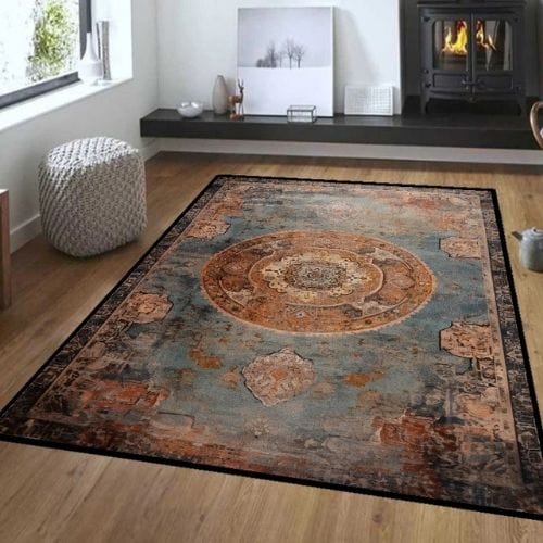 Tapis de Salon | Bohème - Tapinna® Coloré / Rectangulaire / 60x90cm (23.6x35.4 Pouces)