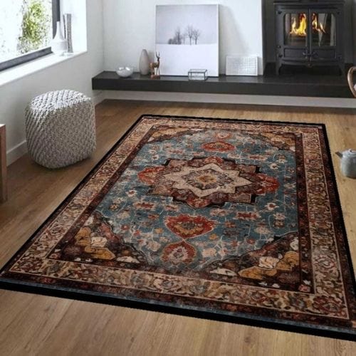 Tapis de Salon | Bohème - Tapinna® Coloré / Rectangulaire / 60x90cm (23.6x35.4 Pouces)