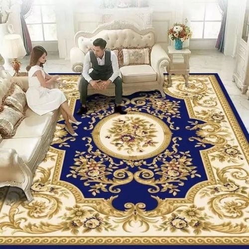 Tapis de Salon | Bohème Vintage Persan Européen - Tapinna® Bleu / Rectangulaire / 40x60cm