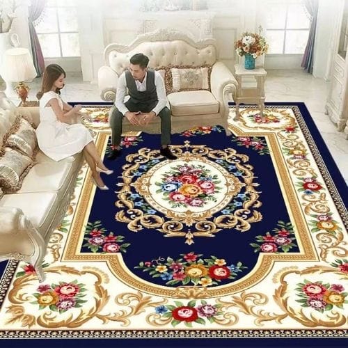 Tapis de Salon | Bohème Vintage Persan Européen - Tapinna® Bleu / Rectangulaire / 40x60cm