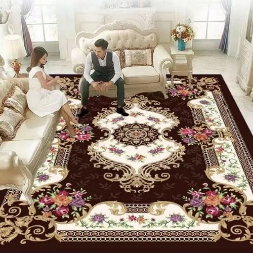 Tapis de Salon | Bohème Vintage Persan Européen - Tapinna® Marron / Rectangulaire / 40x60cm