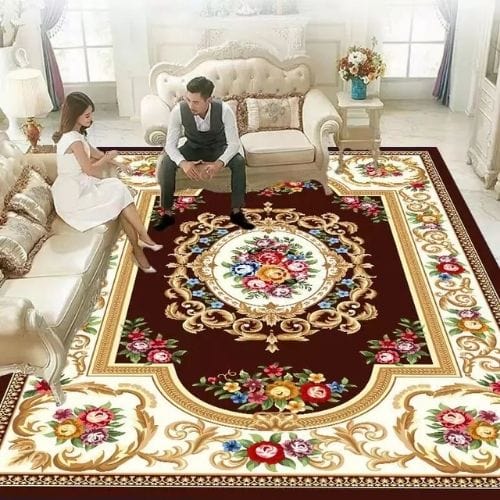 Tapis de Salon | Bohème Vintage Persan Européen - Tapinna® Marron / Rectangulaire / 40x60cm