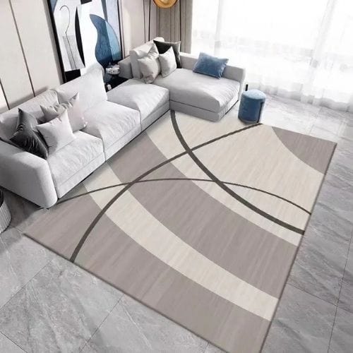 Tapis de Salon | Kilim Minimaliste Scandinave Abstrait - Tapinna® Beige / Rectangulaire / 80x120cm