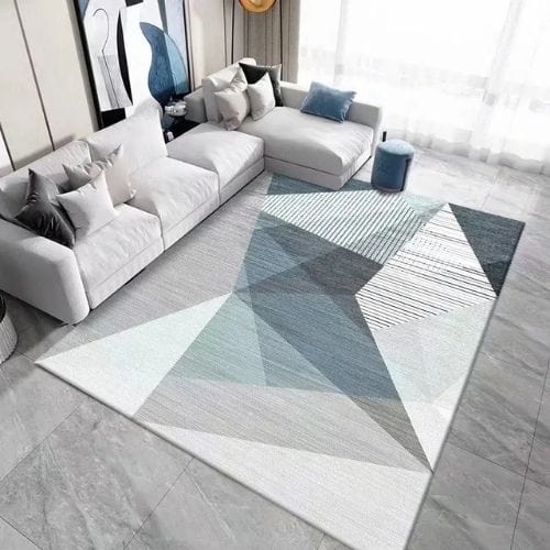 Tapis de Salon | Kilim Minimaliste Scandinave Abstrait - Tapinna® Bleu / Rectangulaire / 80x120cm