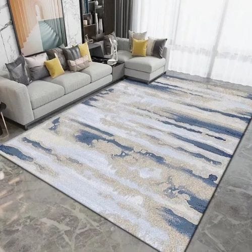 Tapis de Salon | Kilim Minimaliste Scandinave Abstrait - Tapinna® Bleu / Rectangulaire / 80x120cm