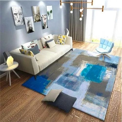 Tapis de Salon | Kilim Minimaliste Scandinave Abstrait - Tapinna® Bleu / Rectangulaire / 80x120cm