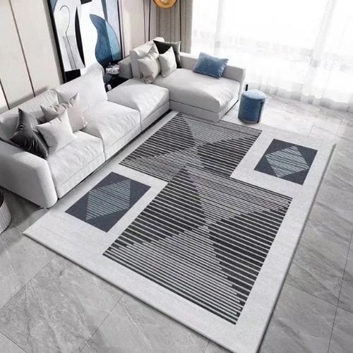 Tapis de Salon | Kilim Minimaliste Scandinave Abstrait - Tapinna® Gris / Rectangulaire / 80x120cm