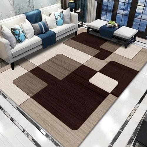 Tapis de Salon | Kilim Minimaliste Scandinave Abstrait - Tapinna® Marron / Rectangulaire / 80x120cm