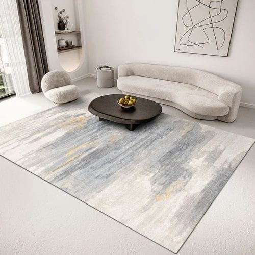Tapis de Salon | Kilim Moderne Luxe Scandinave - Tapinna® Doré Gris / Rectangulaire / 80x120cm