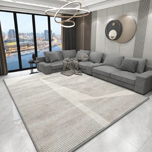 Tapis de Salon | Kilim Moderne Luxe Scandinave - Tapinna® Gris / Rectangulaire / 80x120cm