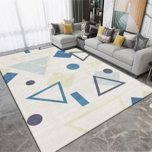 Tapis de Salon | Kilim Moderne Rayure - Tapinna® Bleu / Rectangulaire / 60x90cm (Paillasson)