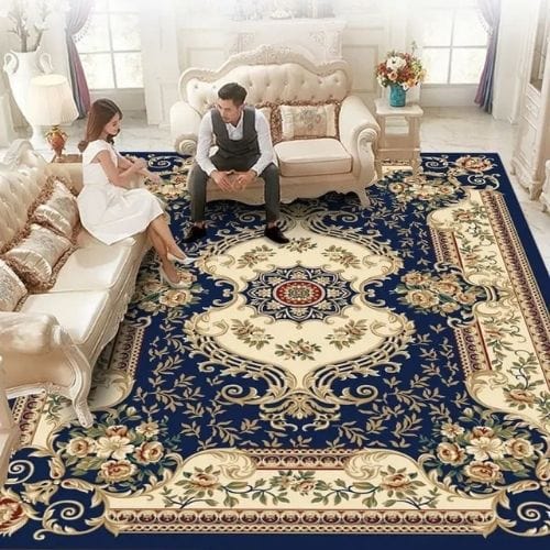 Tapis de Salon | Kilim Oriental Européen - Tapinna® Bleu / Rectangulaire / 50x80cm