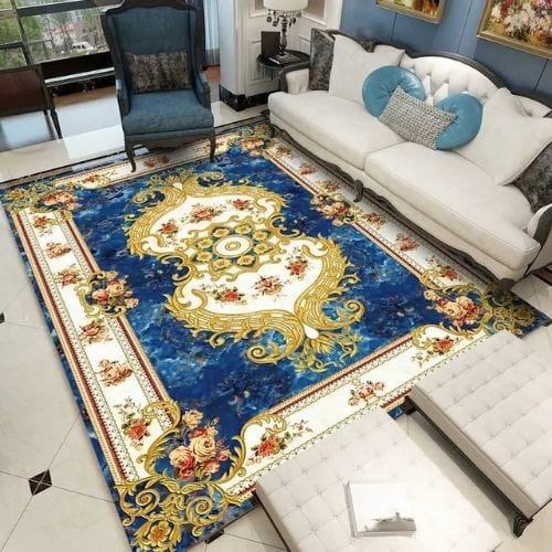 Tapis de Salon | Kilim Oriental Européen - Tapinna® Bleu / Rectangulaire / 50x80cm