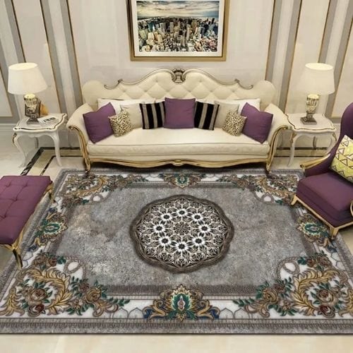 Tapis de Salon | Kilim Oriental Européen - Tapinna® Gris / Rectangulaire / 50x80cm