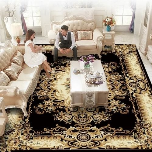 Tapis de Salon | Kilim Oriental Européen - Tapinna® Noir / Rectangulaire / 50x80cm
