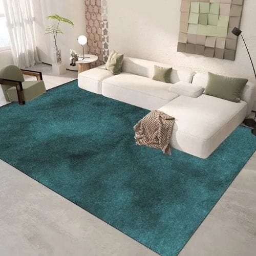 Tapis de Salon | Kilim Uni Moderne Poil Ras - Tapinna® Bleu / Rectangulaire / 50x80cm (Petit Tapis)