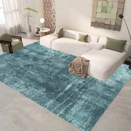 Tapis de Salon | Kilim Uni Moderne Poil Ras - Tapinna® Bleu / Rectangulaire / 50x80cm (Petit Tapis)