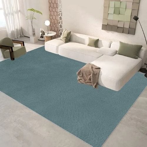 Tapis de Salon | Kilim Uni Moderne Poil Ras - Tapinna® Bleu / Rectangulaire / 50x80cm (Petit Tapis)