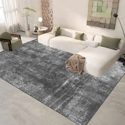 Tapis de Salon | Kilim Uni Moderne Poil Ras - Tapinna® Gris / Rectangulaire / 50x80cm (Petit Tapis)