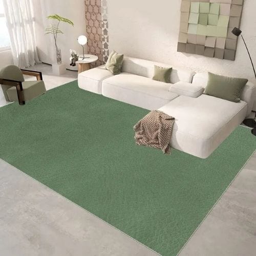 Tapis de Salon | Kilim Uni Moderne Poil Ras - Tapinna® Vert / Rectangulaire / 50x80cm (Petit Tapis)
